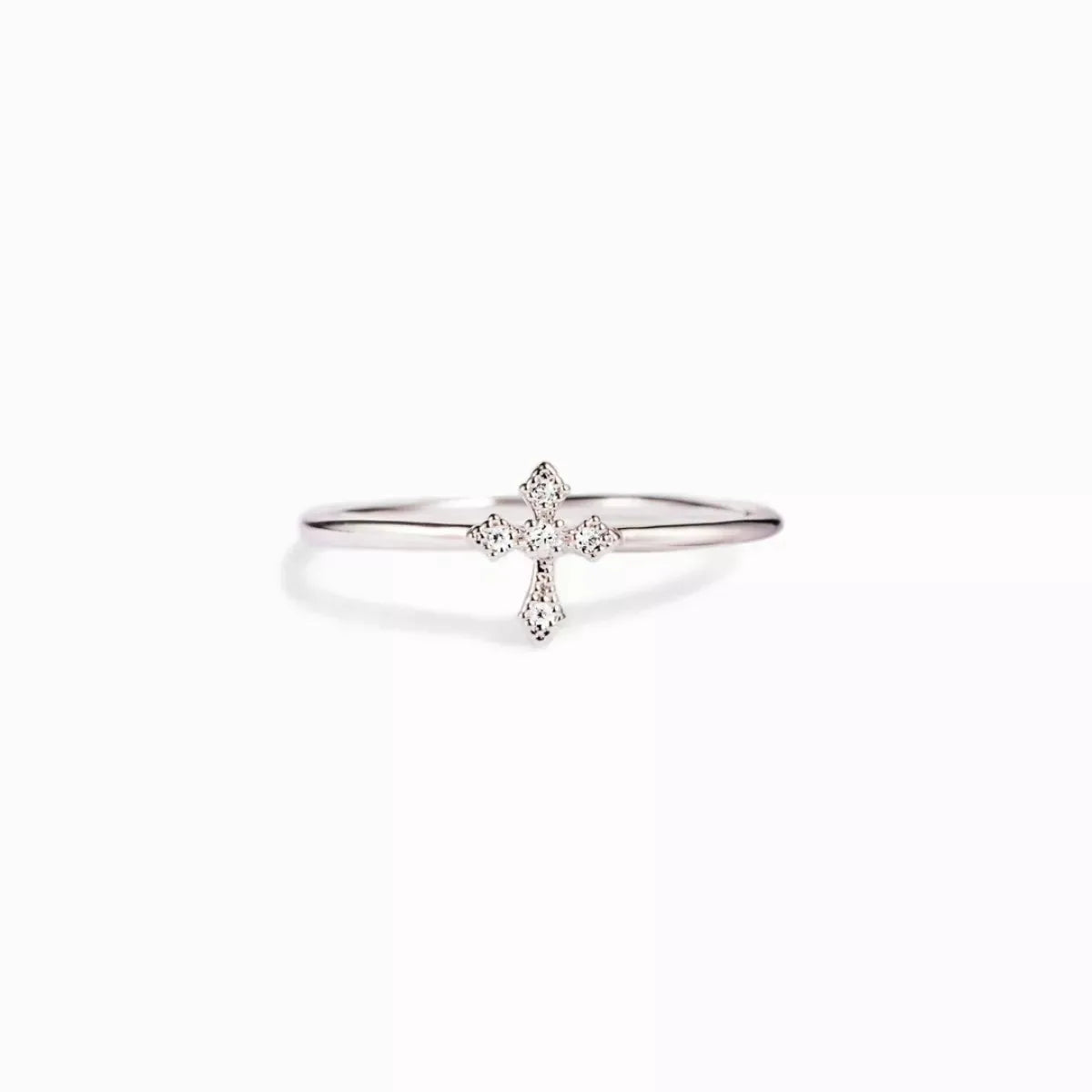 925 Sterling Silver Zircon Cross Ring by Partner Label