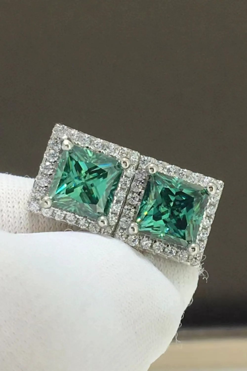 2 Carat Moissanite Square Stud Earrings by Partner Label