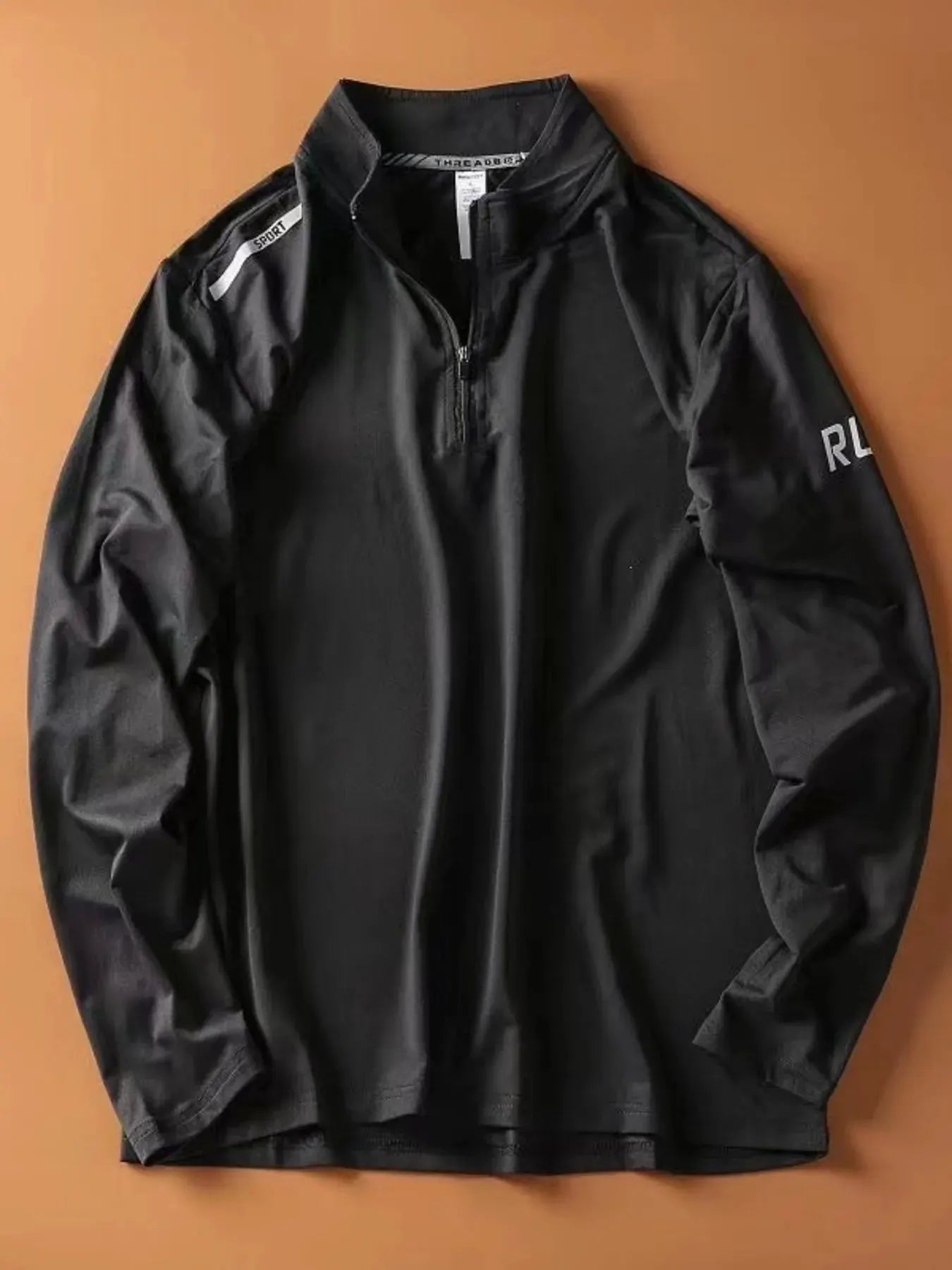Men's Plus Size Quarter-Zip Long Sleeve Sweatshirt by Partner Label