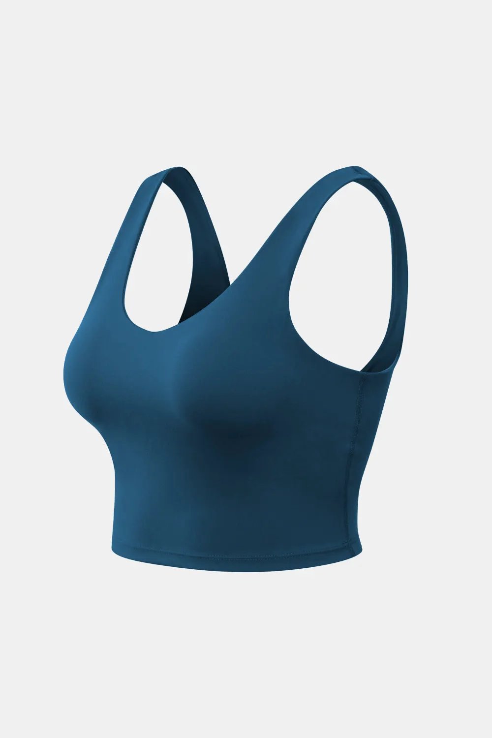Cropped Scoop Neck Active Tank Top by Partner Label