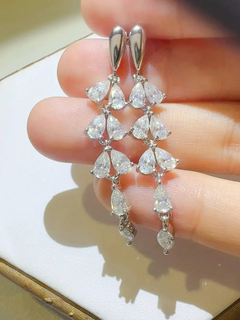 6 Carat Moissanite 925 Sterling Silver Bar Earrings by Partner Label