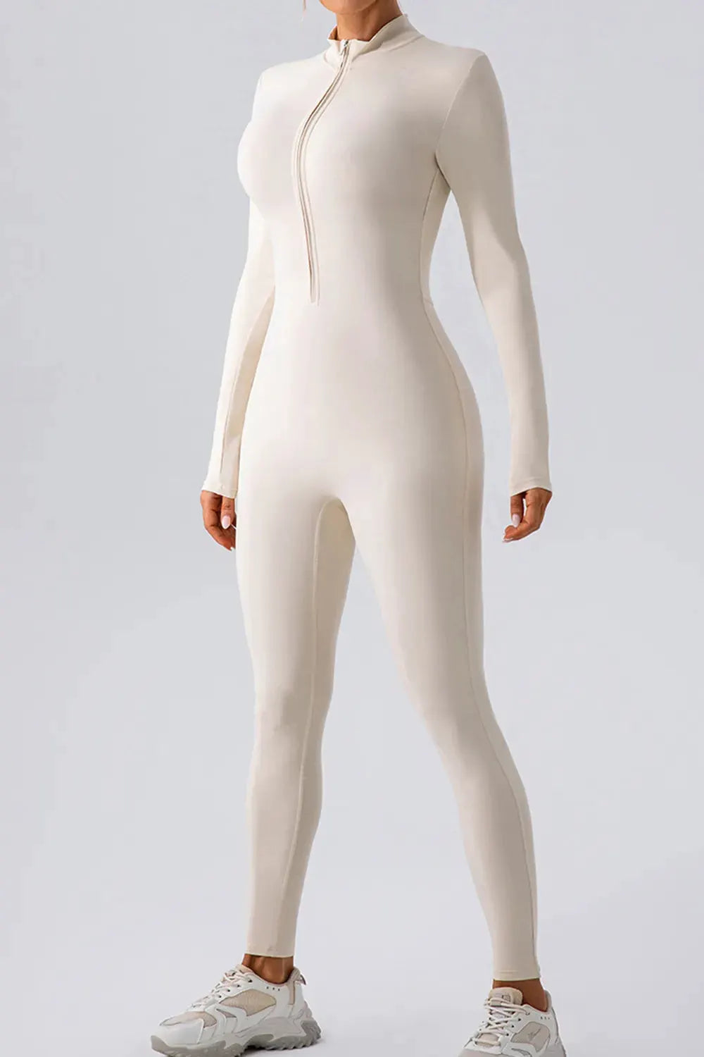 Half Zip Mock Neck Active Jumpsuit by Partner Label