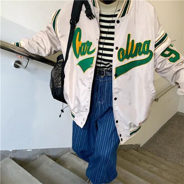 Vintage Harajuku Jacket Hip Hop Loose Jacket Women by Maiden-Art