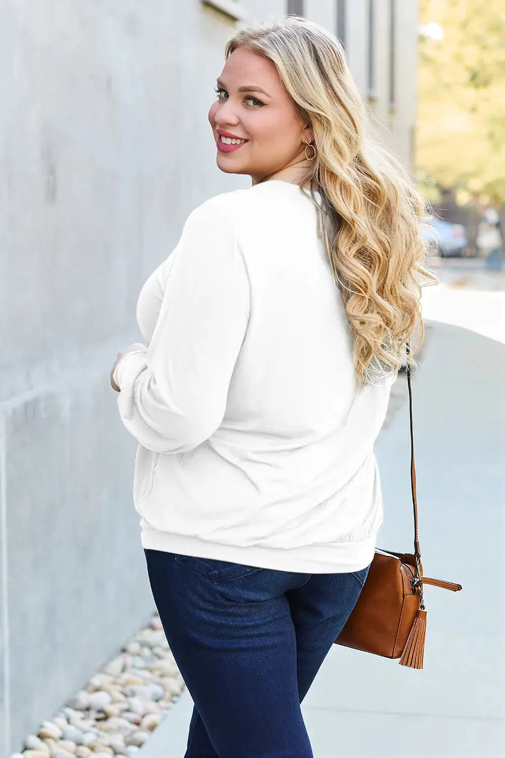 Basic Bae Full Size V-Neck Lantern Sleeve Top by Basic Bae