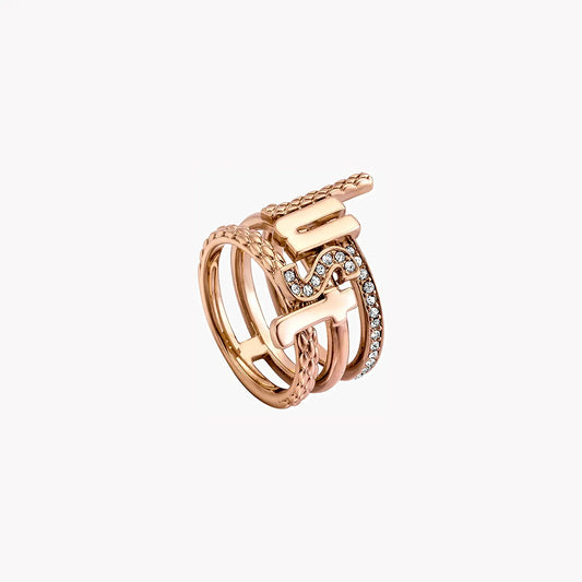 Just Cavalli Women's Rose Gold Brass Ring, Rose Gold | Jcrg00290306 by JUST CAVALLI