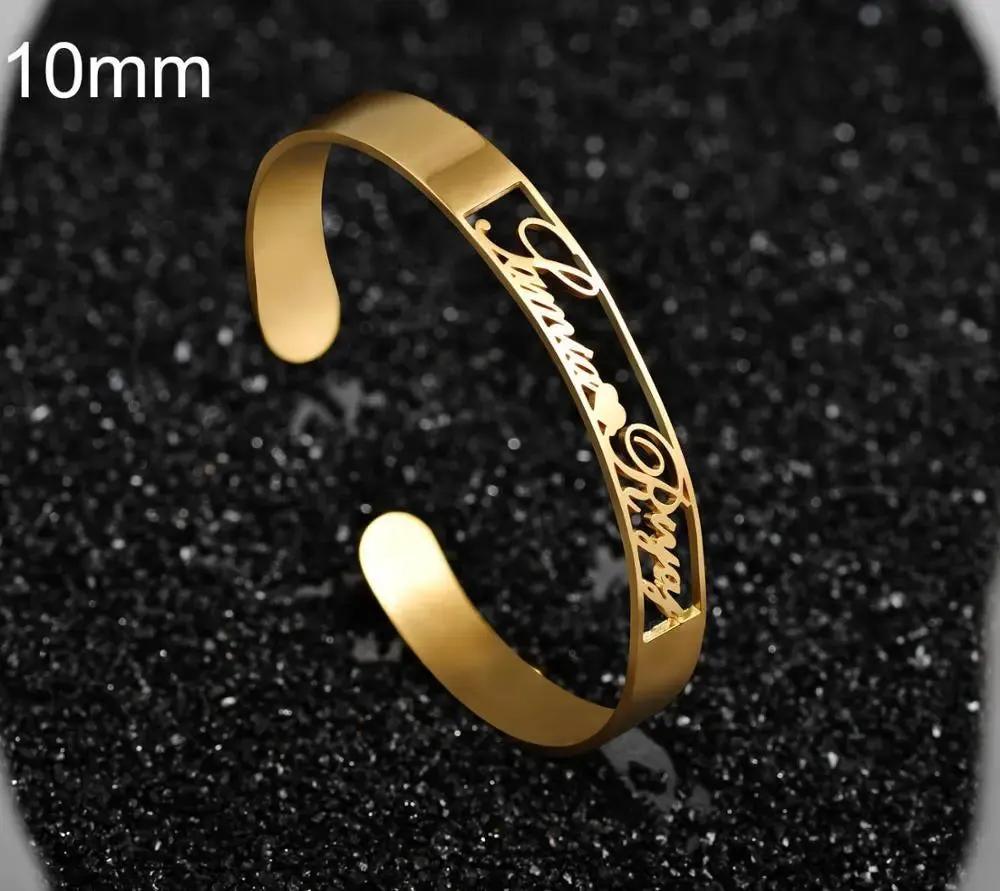 Customized Name Bracelet Personalized Custom Bangles Stainless Steel Jewelry by Maiden-Art