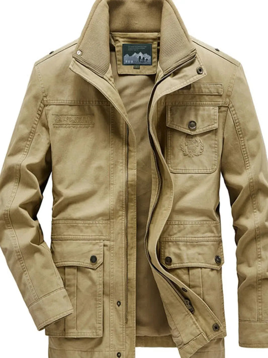 Men's Plus Size Zip Up Jacket with Pockets by Partner Label