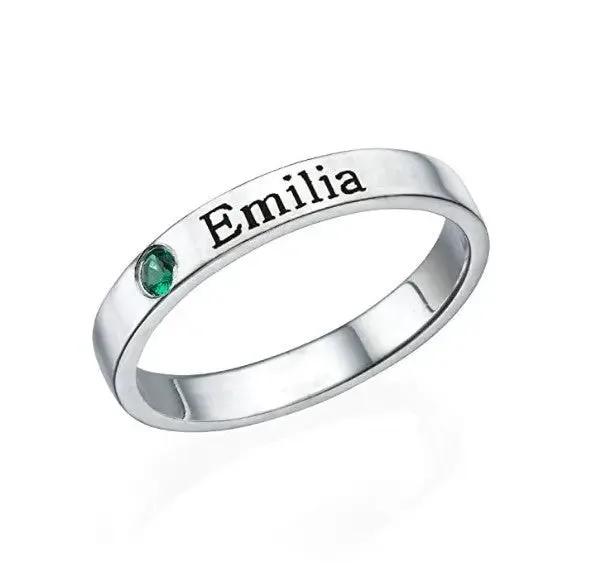 S925 ring lettering couple personalized name customization by Maiden-Art