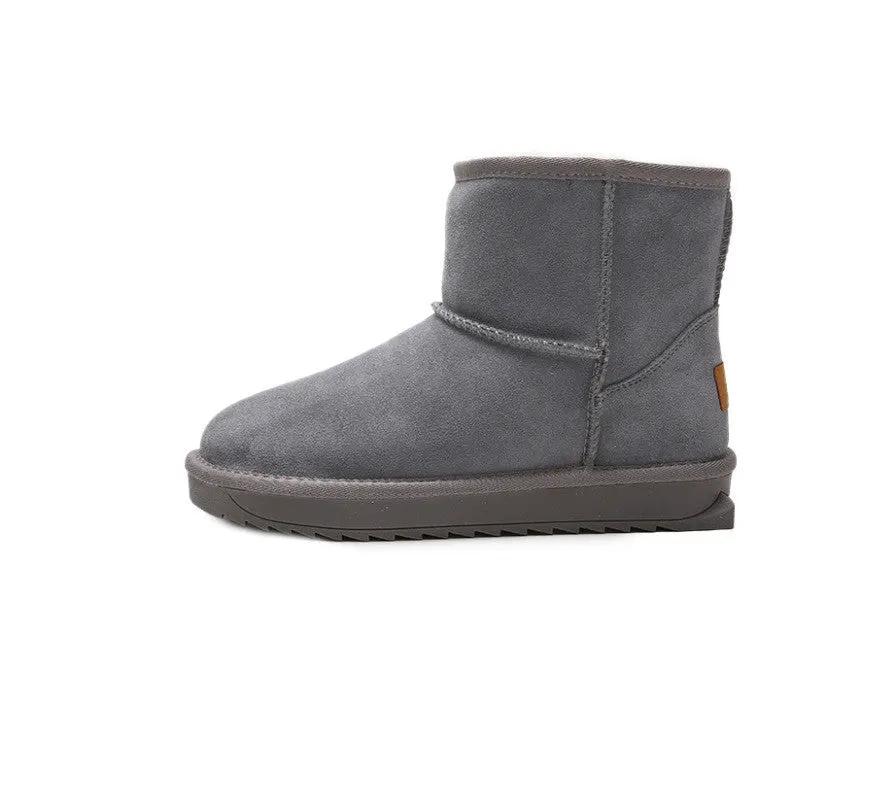 New Flat Bottom Medium Cotton Shoes Plush Snow Boots For Women by Maiden-Art