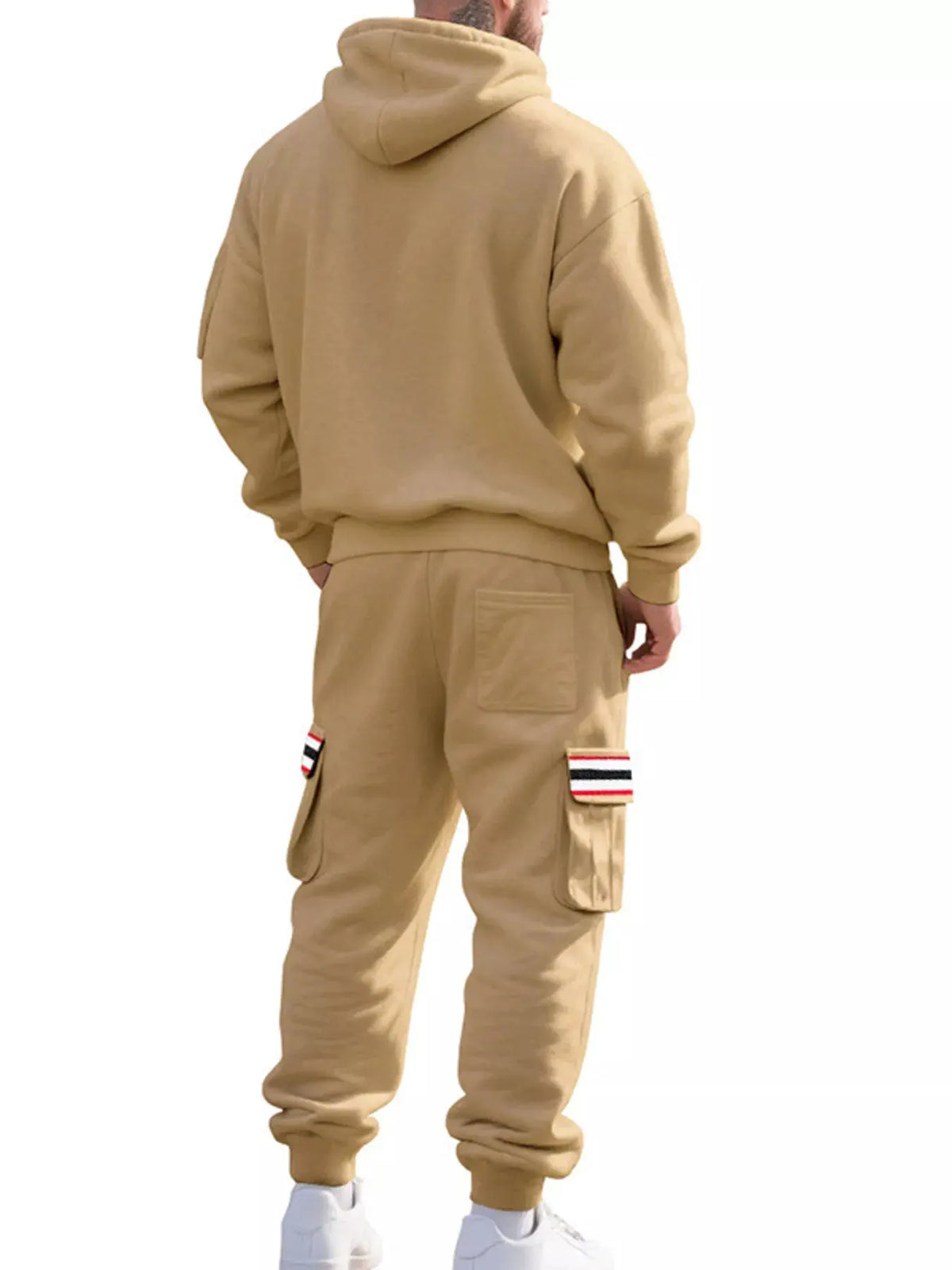 Men's Full Size Casual Half-Zip Hoodie and Cargo Pants Set Plus Size by Trendsi