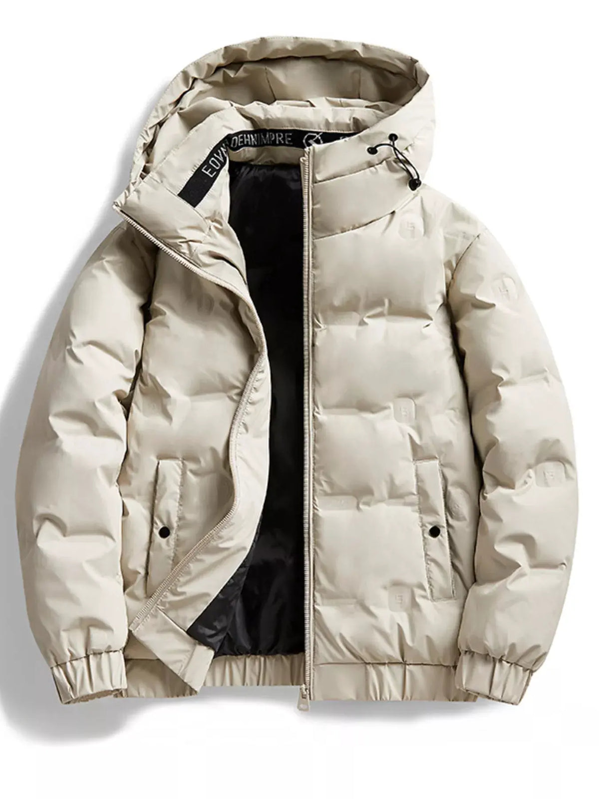Men's Plus Size Hooded Padded Puffer Jacket by Partner Label