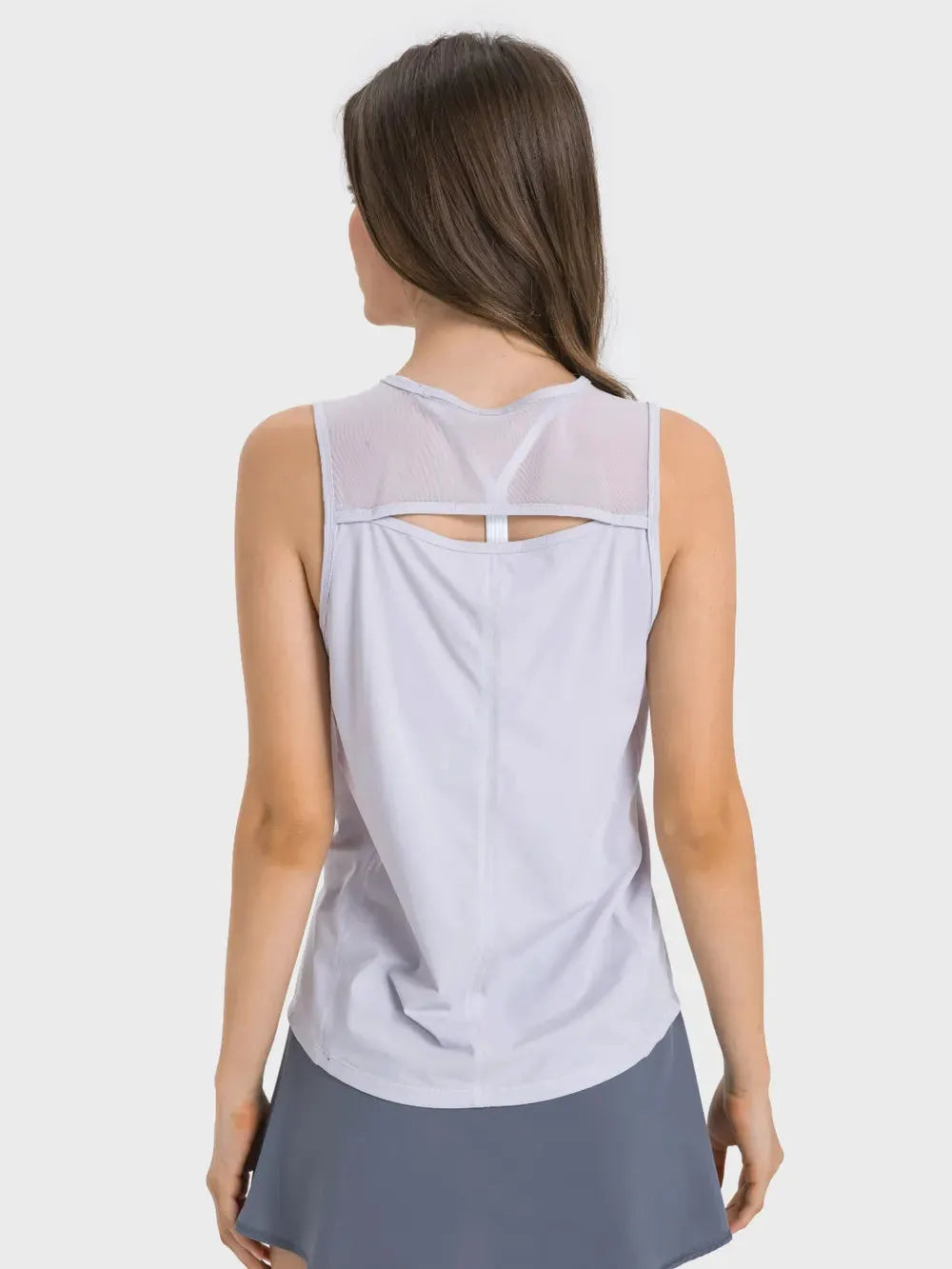 Millennia Cutout Back Round Neck Active Tank by Millennia