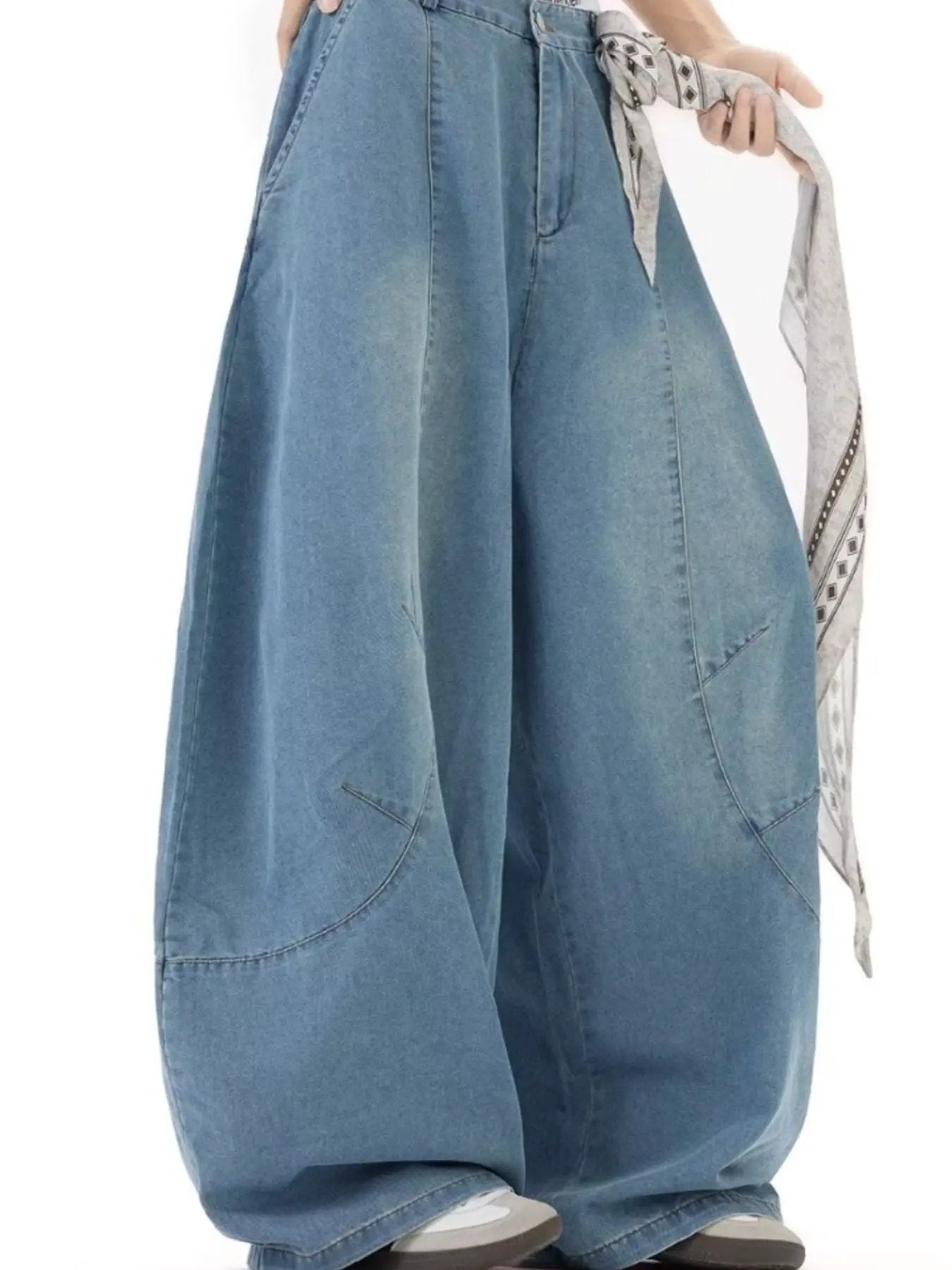 Men's Full Size Wash Wide Leg Jeans Plus Size by Partner Label