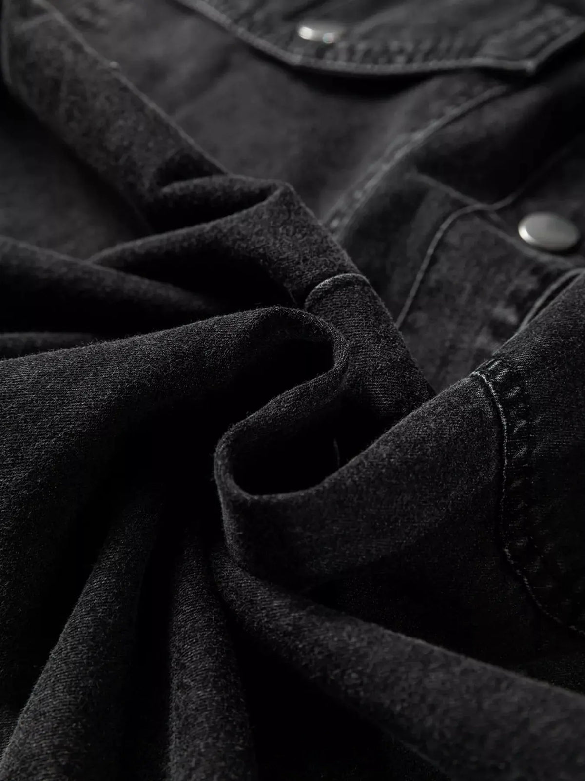 Chest Pocket Raw Hem Denim Loose Shirt Dress by Partner Label