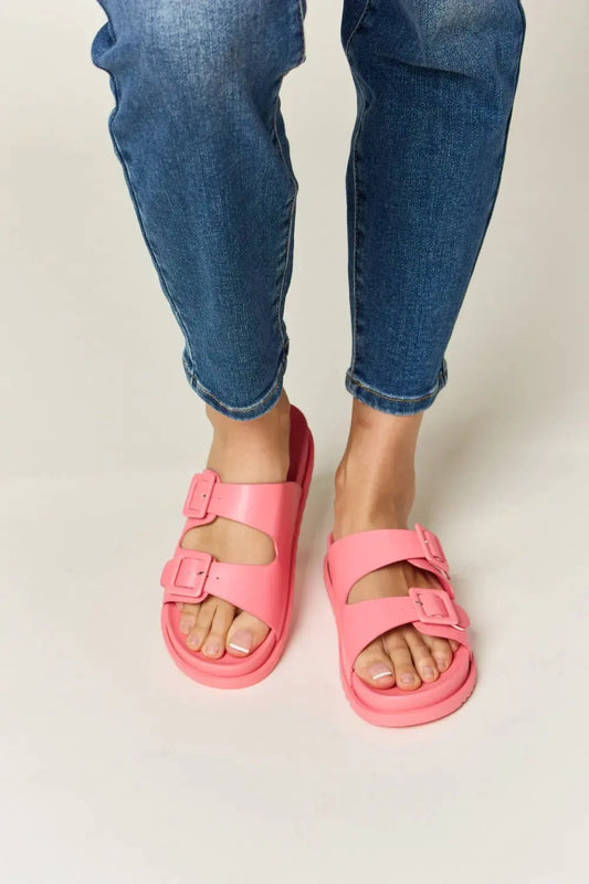 Legend Double Buckle Open Toe Sandals by Partner Label