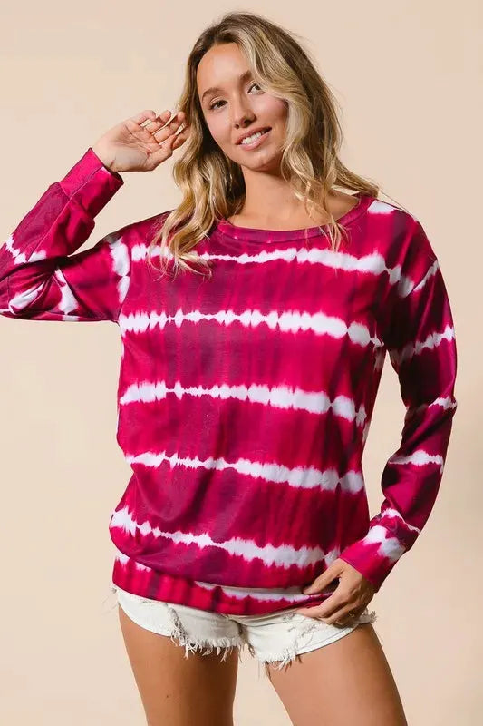 BiBi Tie Dye Print Terry Sweatshirt by BiBi