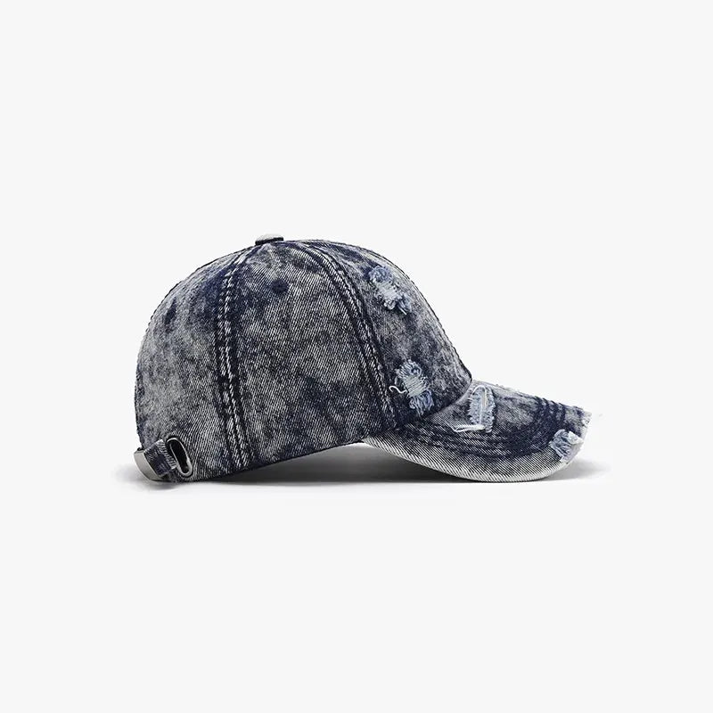 Distressed Cotton Baseball Cap by Partner Label