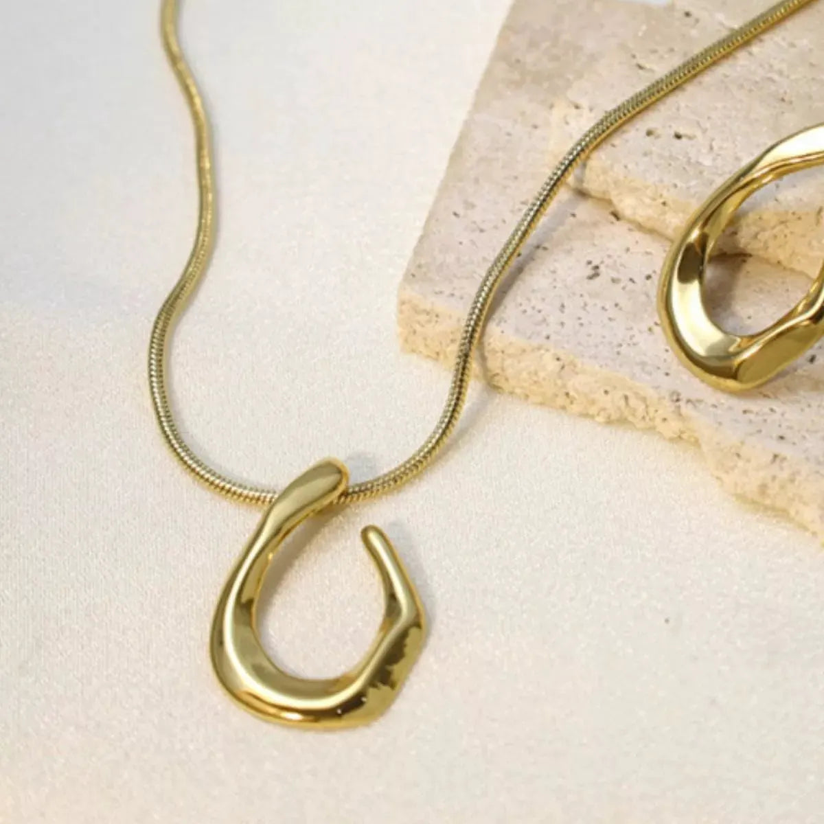 18K Gold-Plated Geometric Necklace by Partner Label
