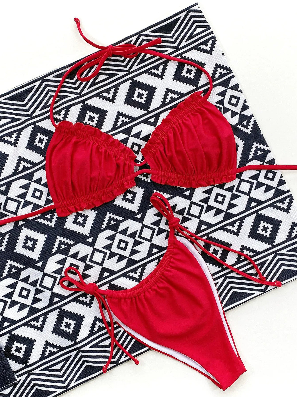 Frill Trill Halter Neck Bikini Set by Partner Label