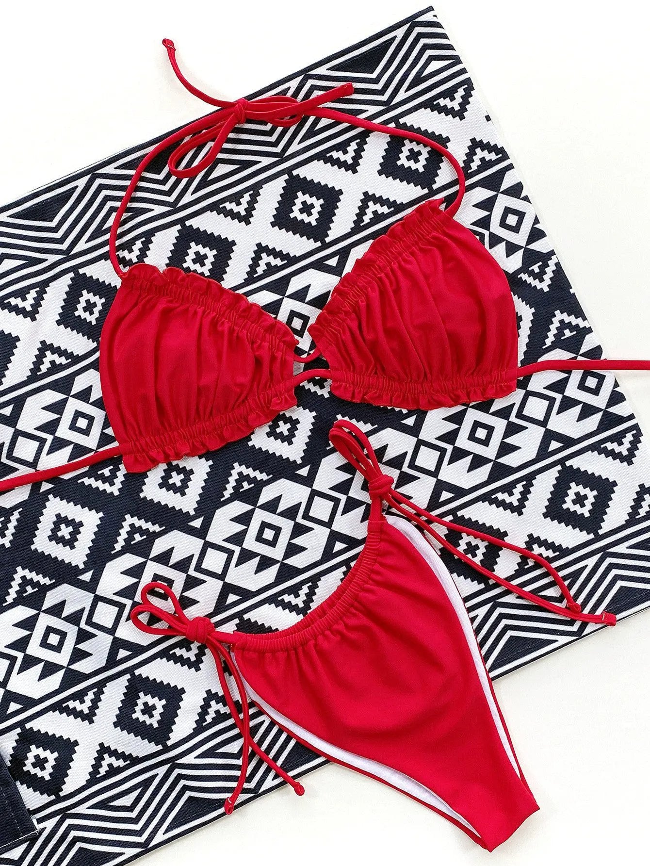 Frill Trill Halter Neck Bikini Set by Partner Label