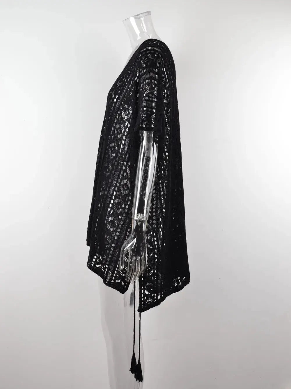 Angel Wings Cutout V-Neck Cover-Up with Tassel by Partner Labels