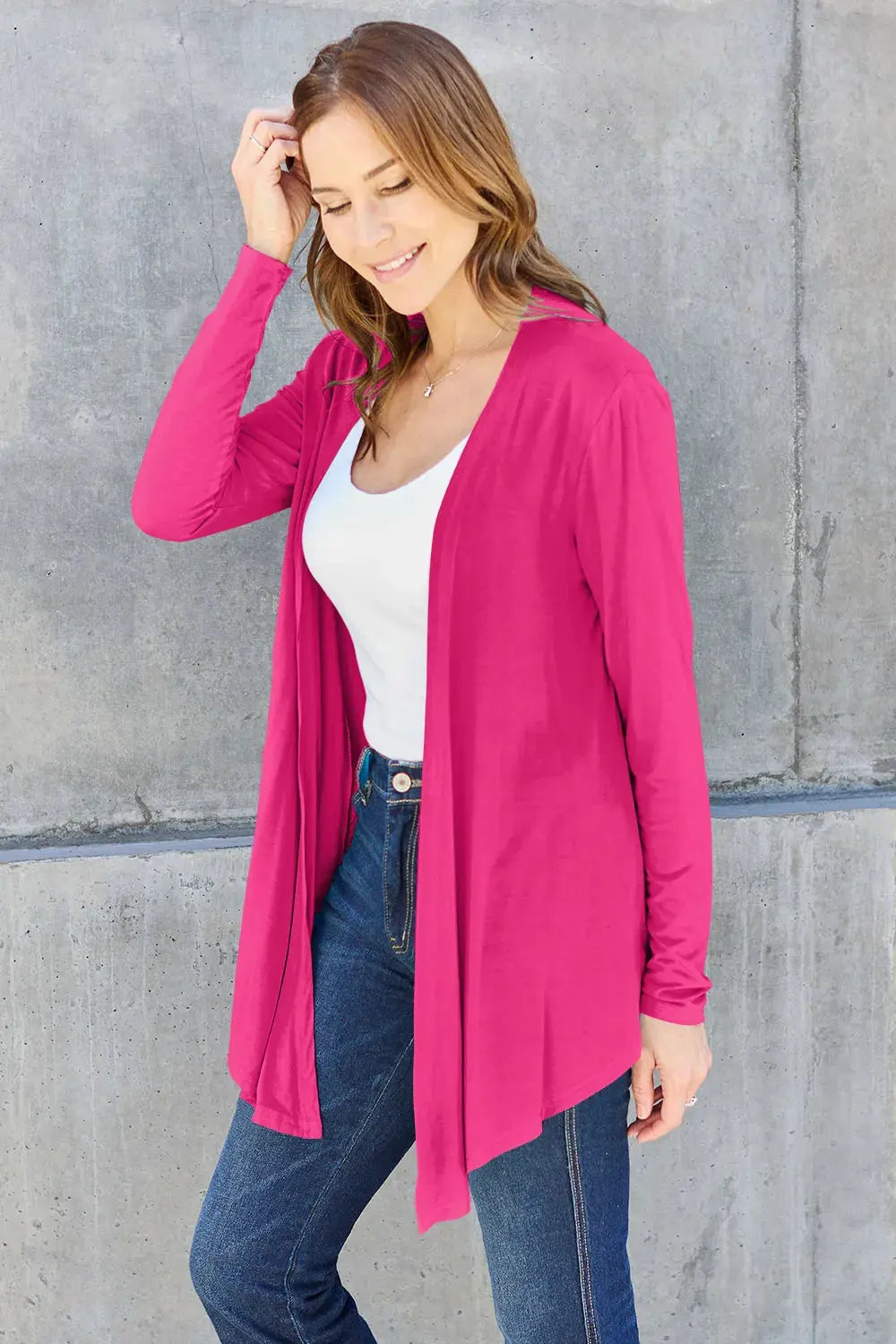 Basic Bae Full Size Open Front Long Sleeve Cardigan by Basic Bae