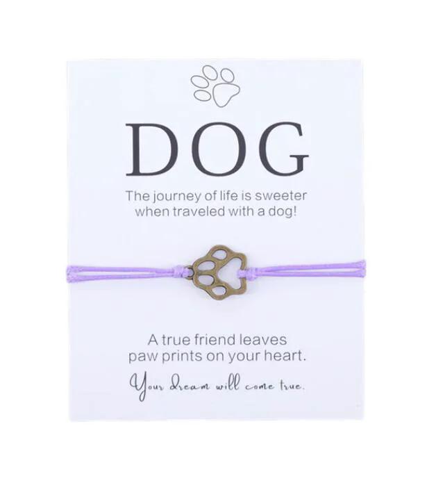 Friendship Bracelet Gift for Him Paw Print Bracelet Dog Lover Gift Dog Lover Jewelry Wish Bracelet Gift for Pet Dog Parents by Maiden-Art