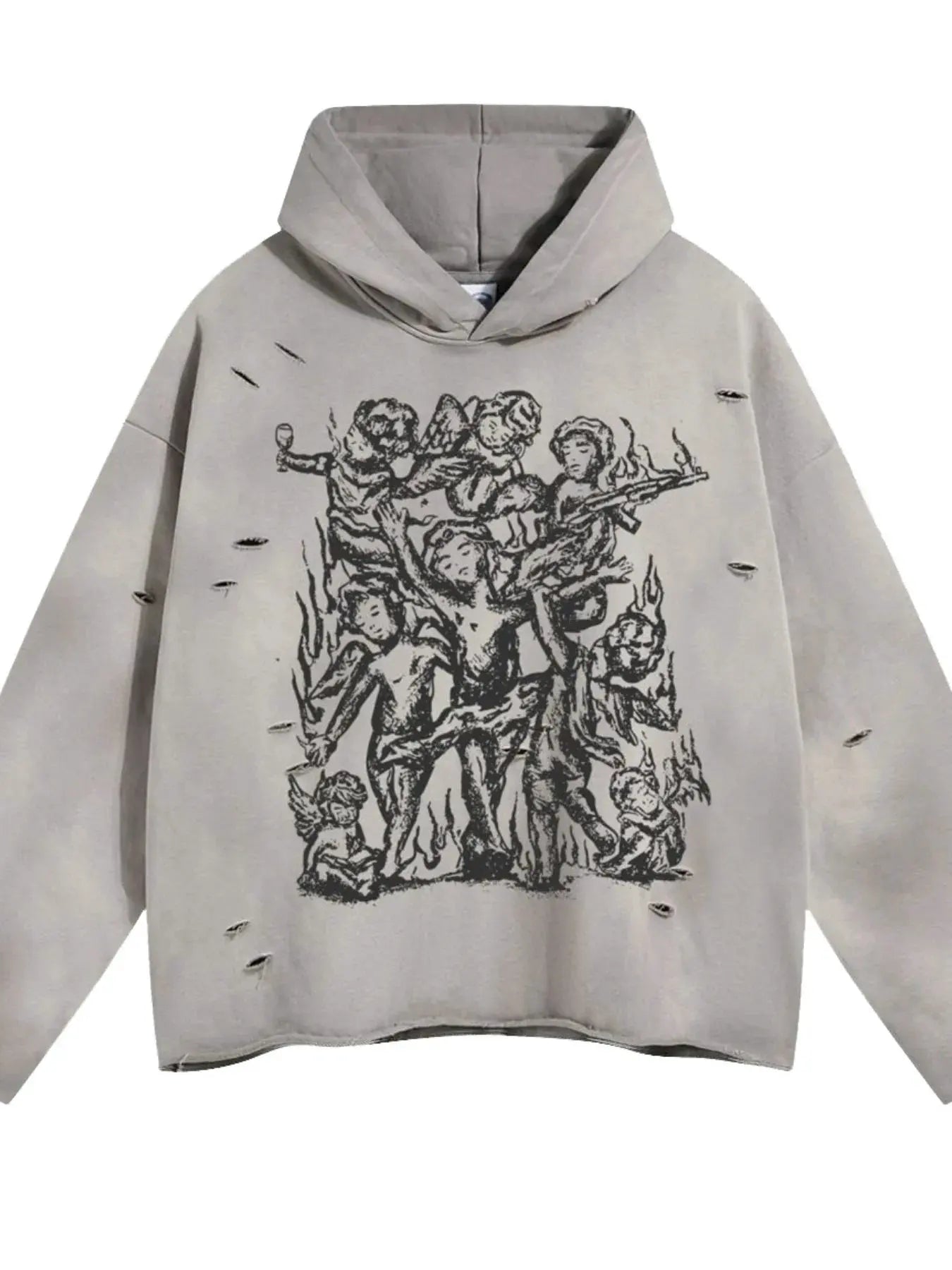Men's Graphic Long Sleeve Hoodie by Trendsi