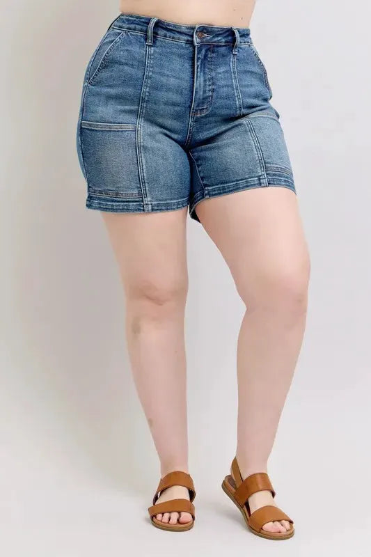Judy Blue Full Size High Rise Denim Shorts Plus Size by Judy Blue