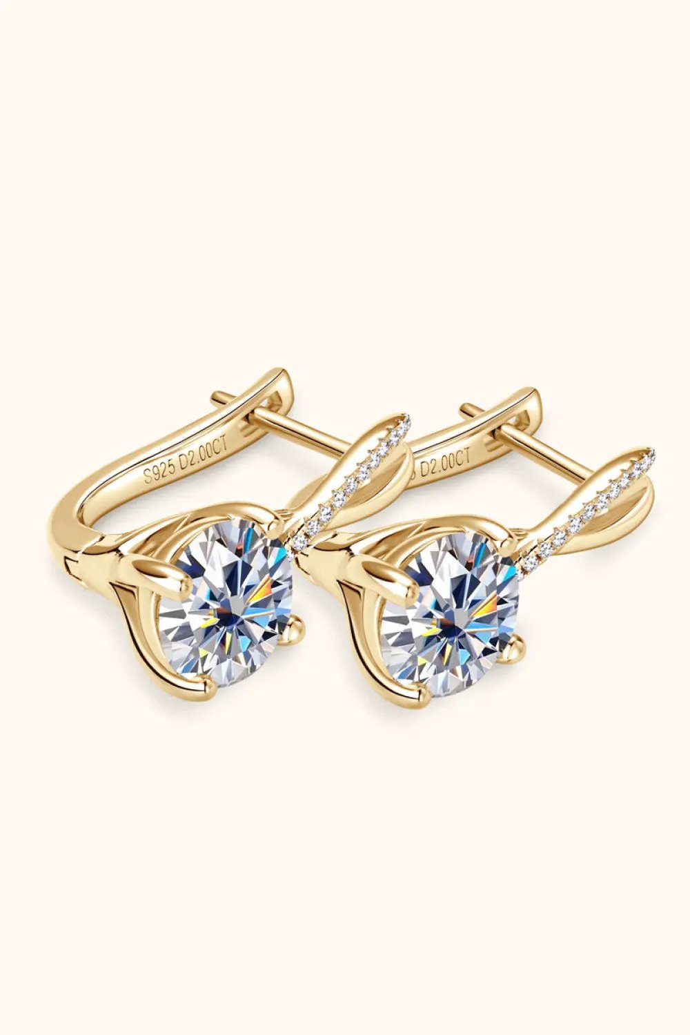 4 Carat Moissanite 925 Sterling Silver Earrings by Partner Label