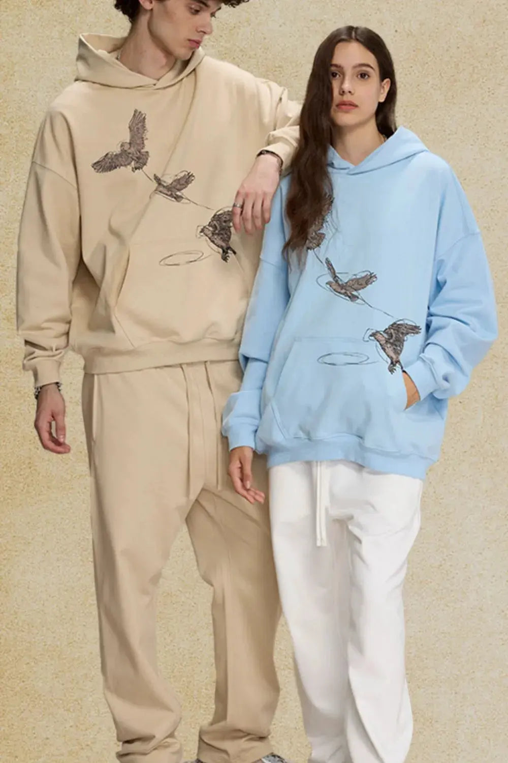 Men's Graphic Long Sleeve Hoodie with Kangaroo Pocket by Trendsi