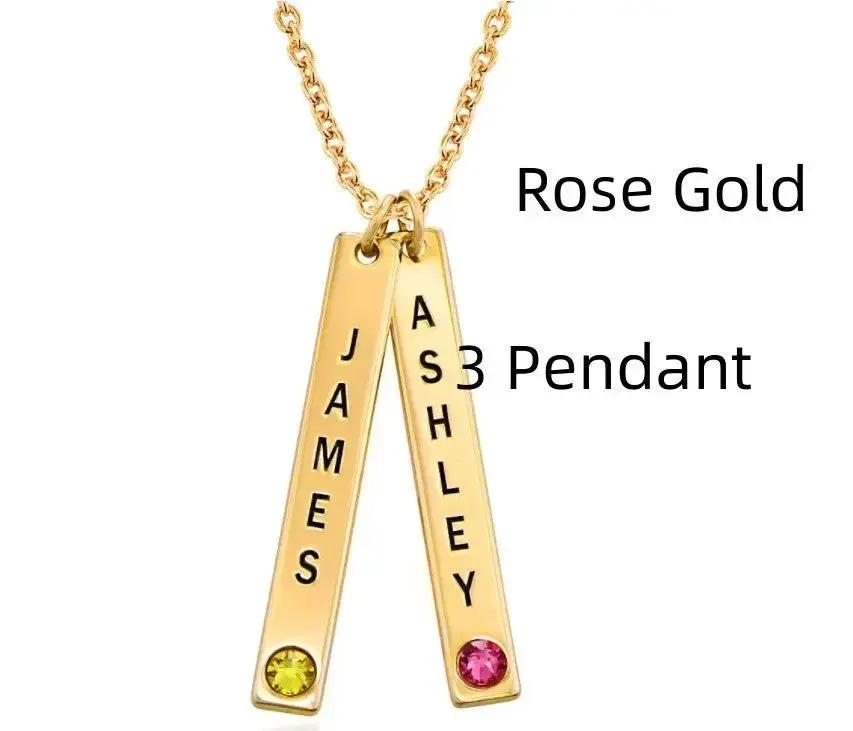 Personalized Vertical Necklace, Mother's Day Gift by Maiden-Art