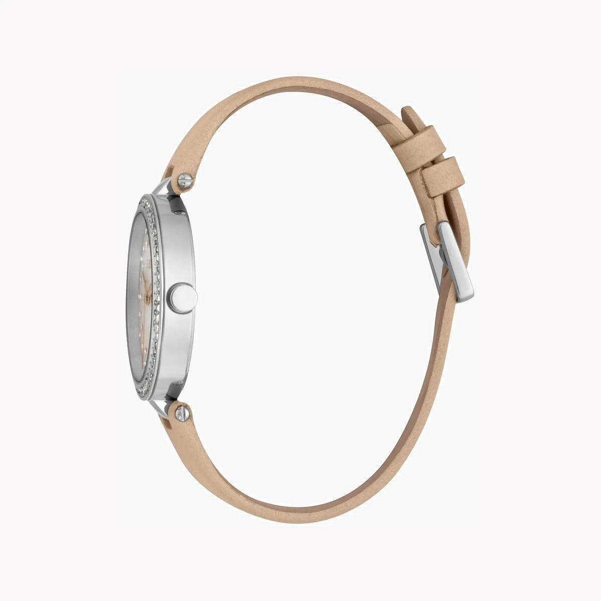 Esprit Women's Beige Leather Watch, White Mother Of Pearls | ES1L199L1015 by ESPRIT