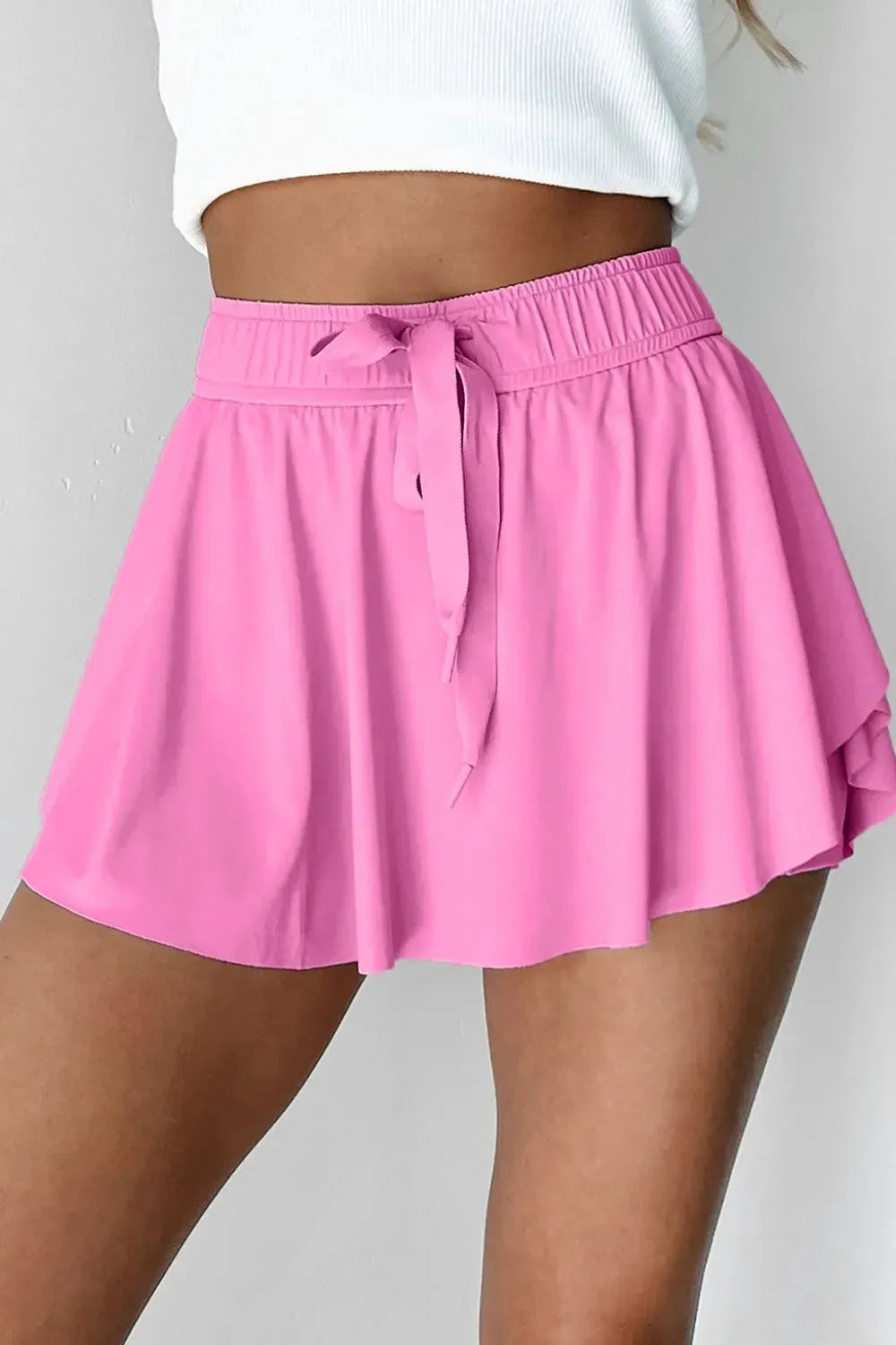 Drawstring High Waist Lined Active Skorts by Partner Label