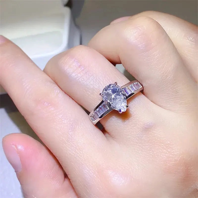 3 Carat Moissanite 925 Sterling Silver Ring by Partner Label