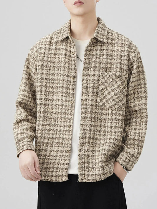 Men's Plus Size Button Up Long Sleeve Jacket by Partner Label