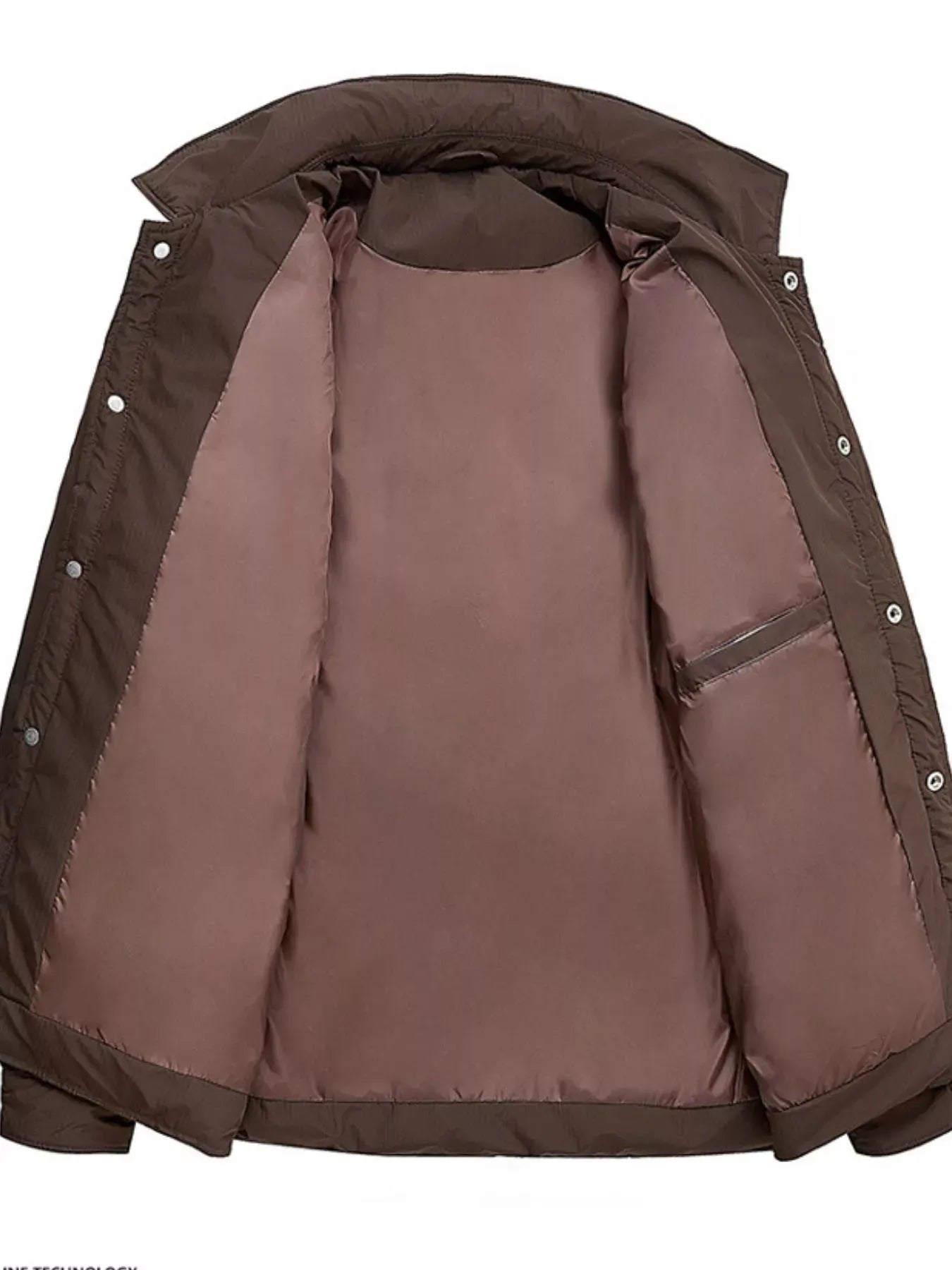 Men's Plus Size Snap Down Puffer Jacket by Partner Label