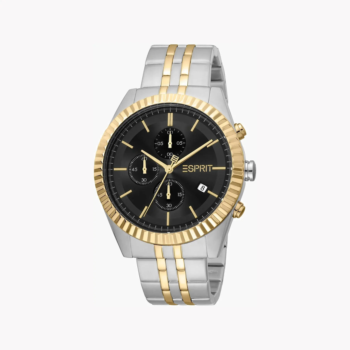 Esprit Men's Silver & Gold Watch, Black Dial | Es1g204m0045 by ESPRIT