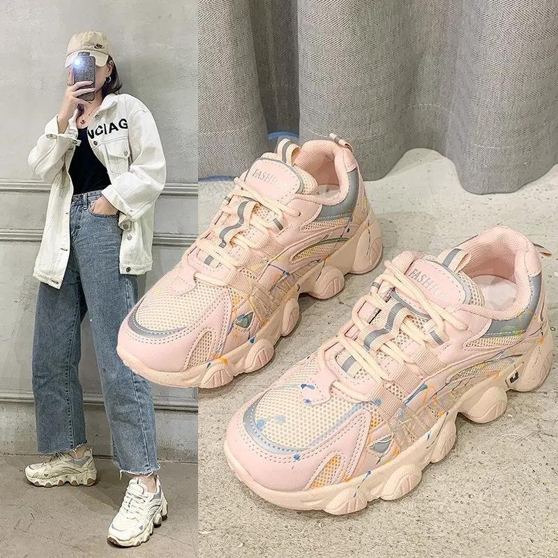 Luminous super fire daddy shoes women trend sneakers by Maiden-Art