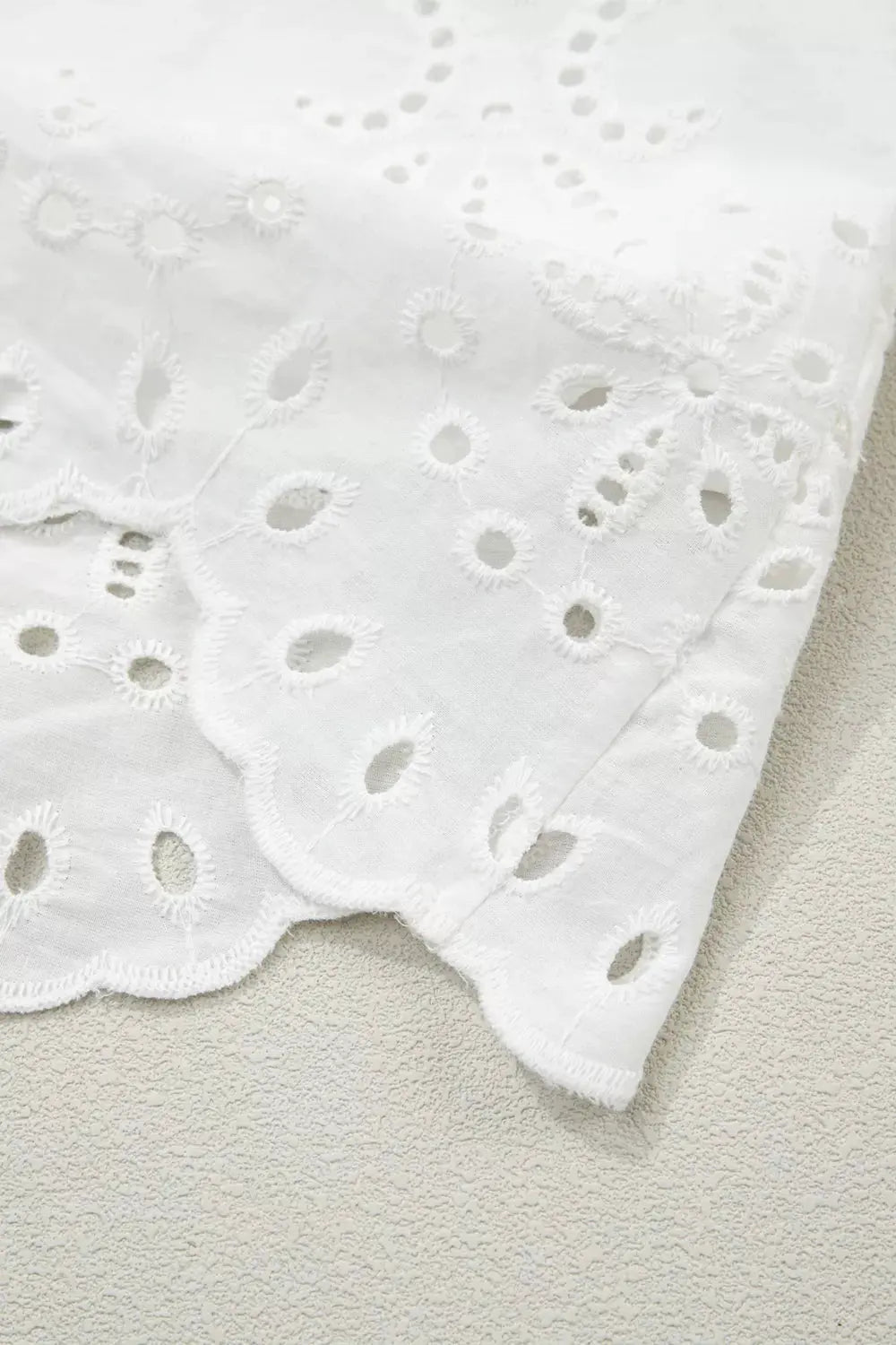 Solid Color Eyelet Embroidered T Shirt Mini Dress by Partner Label