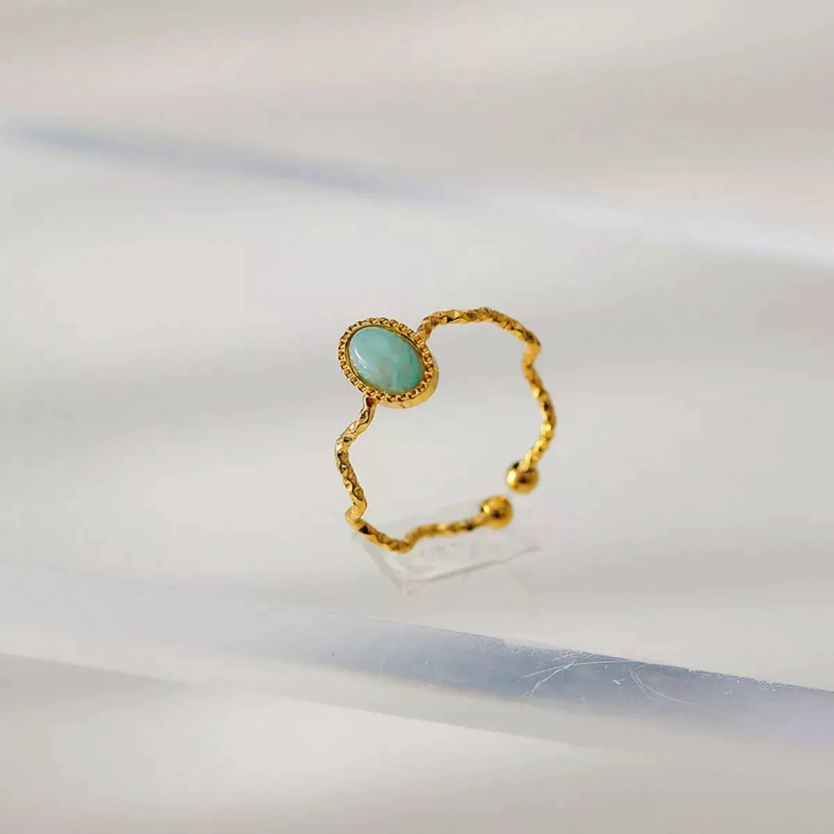 18K Gold-Plated Wave Open Ring by Partner Label