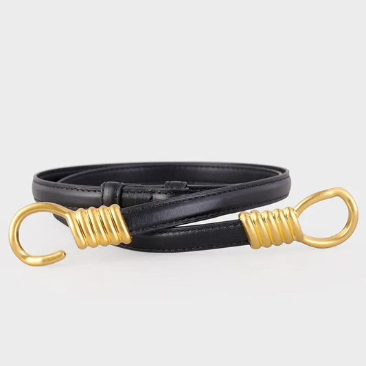 Hook Buckle Skinny Belt by Trendsi