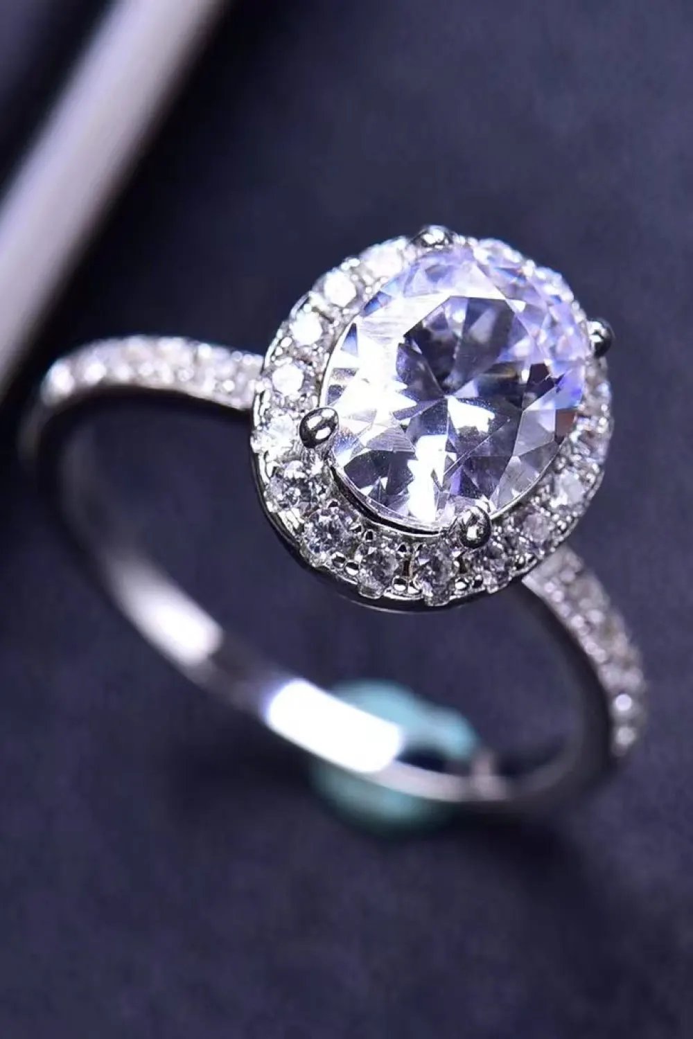 2 Carat Moissanite Platinum-Plated Ring by Partner Label