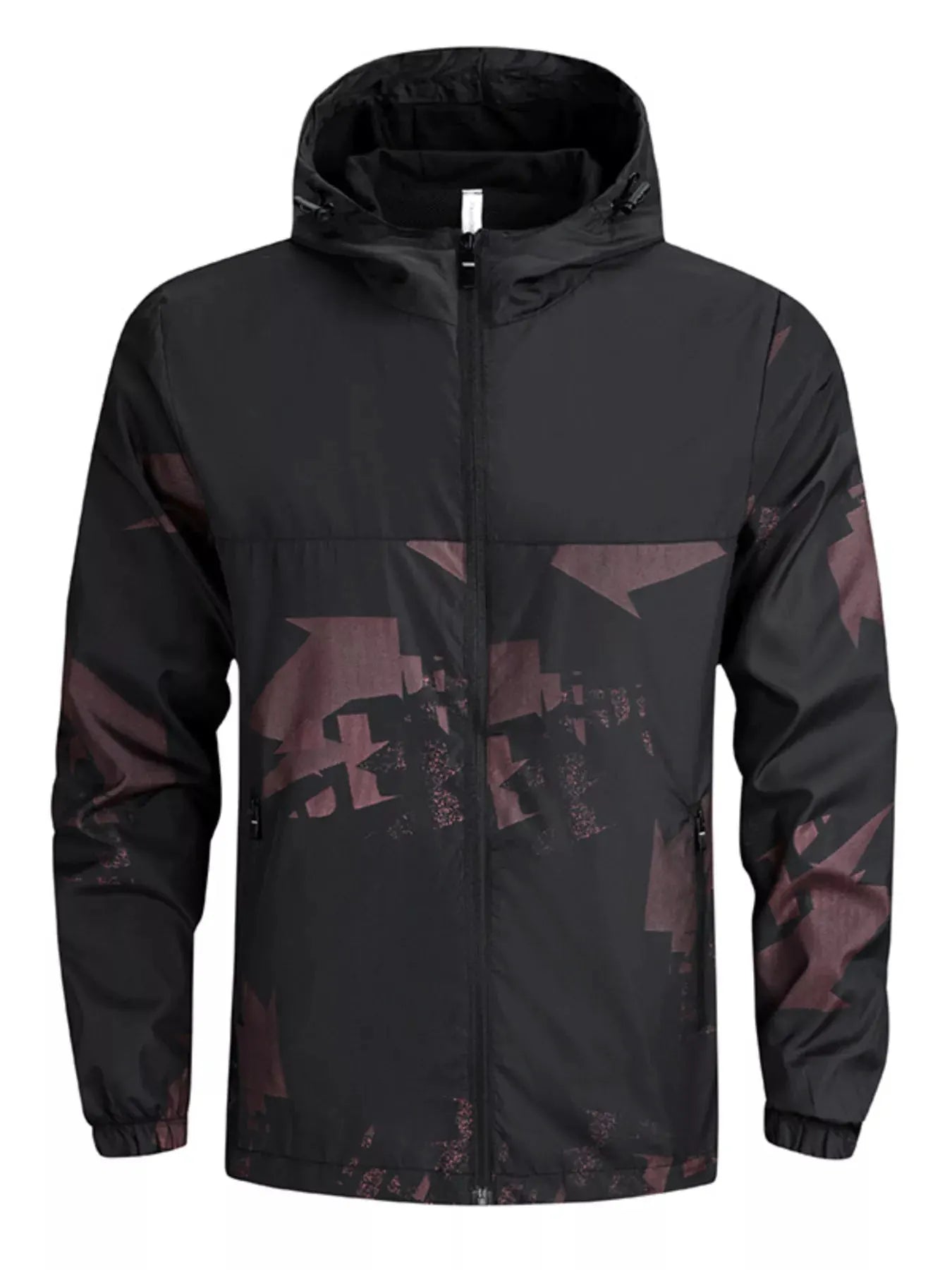 Men's Plus Size Lightweight Hooded Windbreaker Jacket by Partner Label