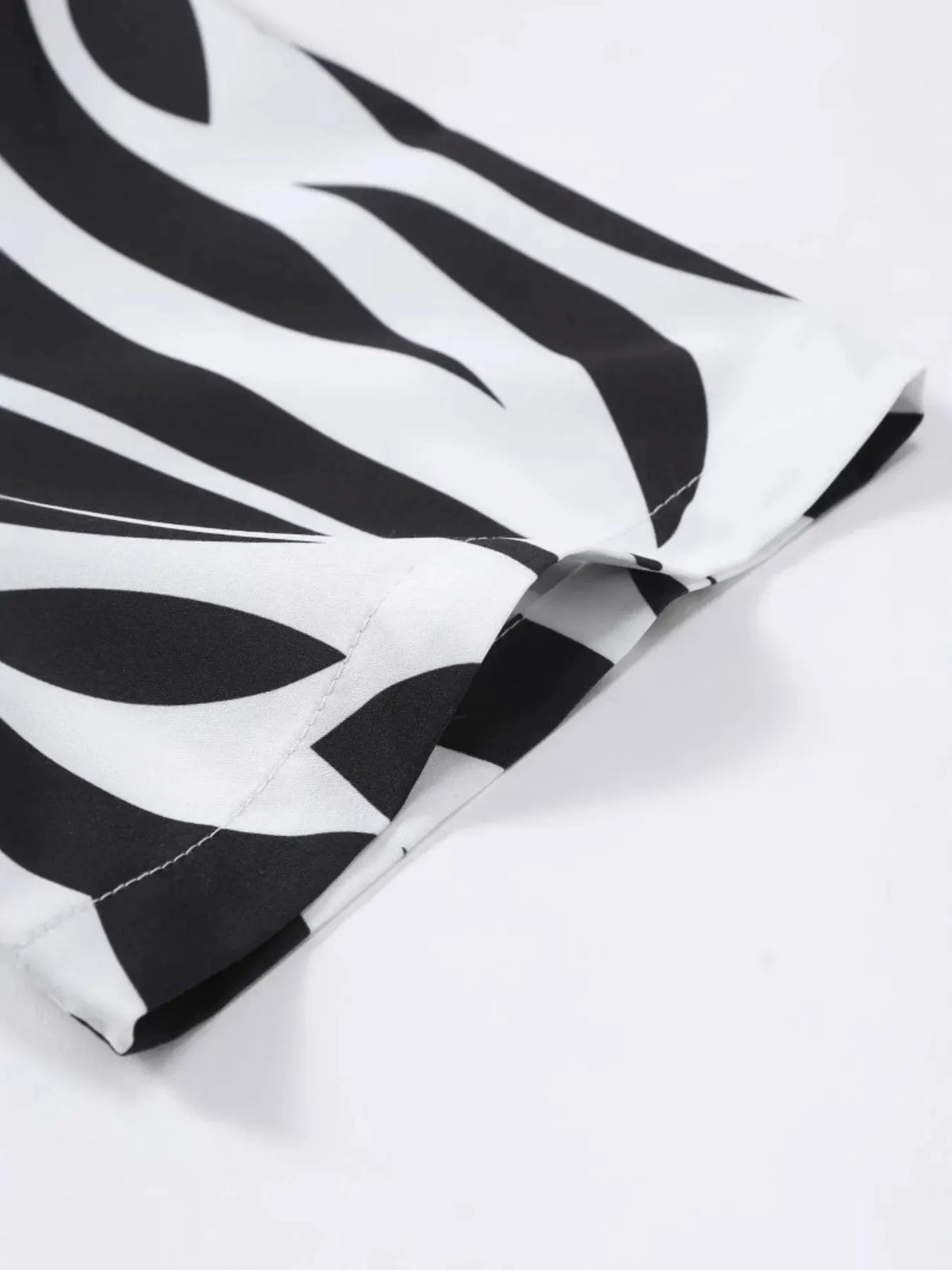 Men's Zebra Print Short Sleeve Shirt and Shorts Set by Trendsi