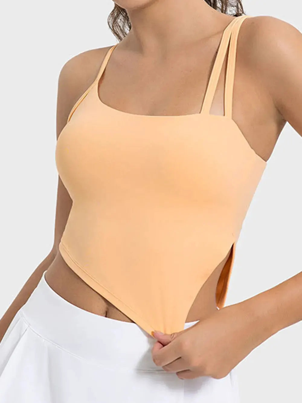 Millennia Slit Asymmetrical Neck Active Cami by Millennia