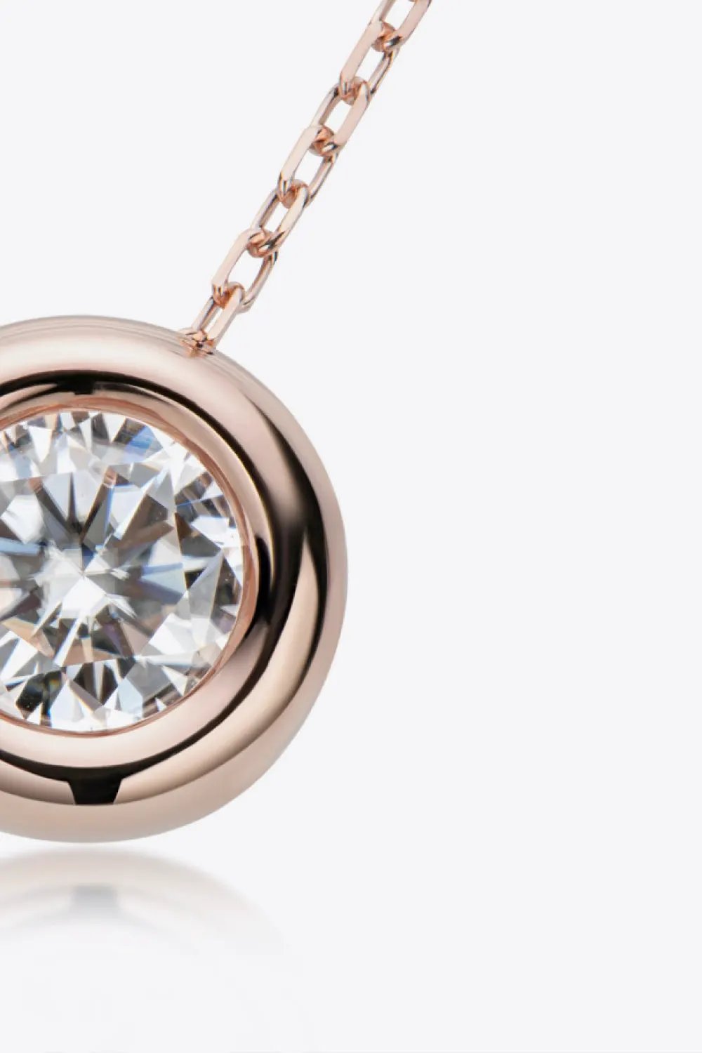 Adored 1 Carat Moissanite Pendant 925 Sterling Silver Necklace by Partner Label