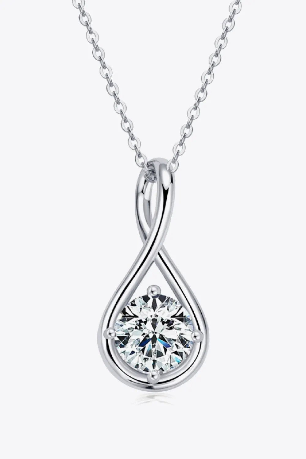 2 Carat Moissanite 925 Sterling Silver Necklace by Partner Labels
