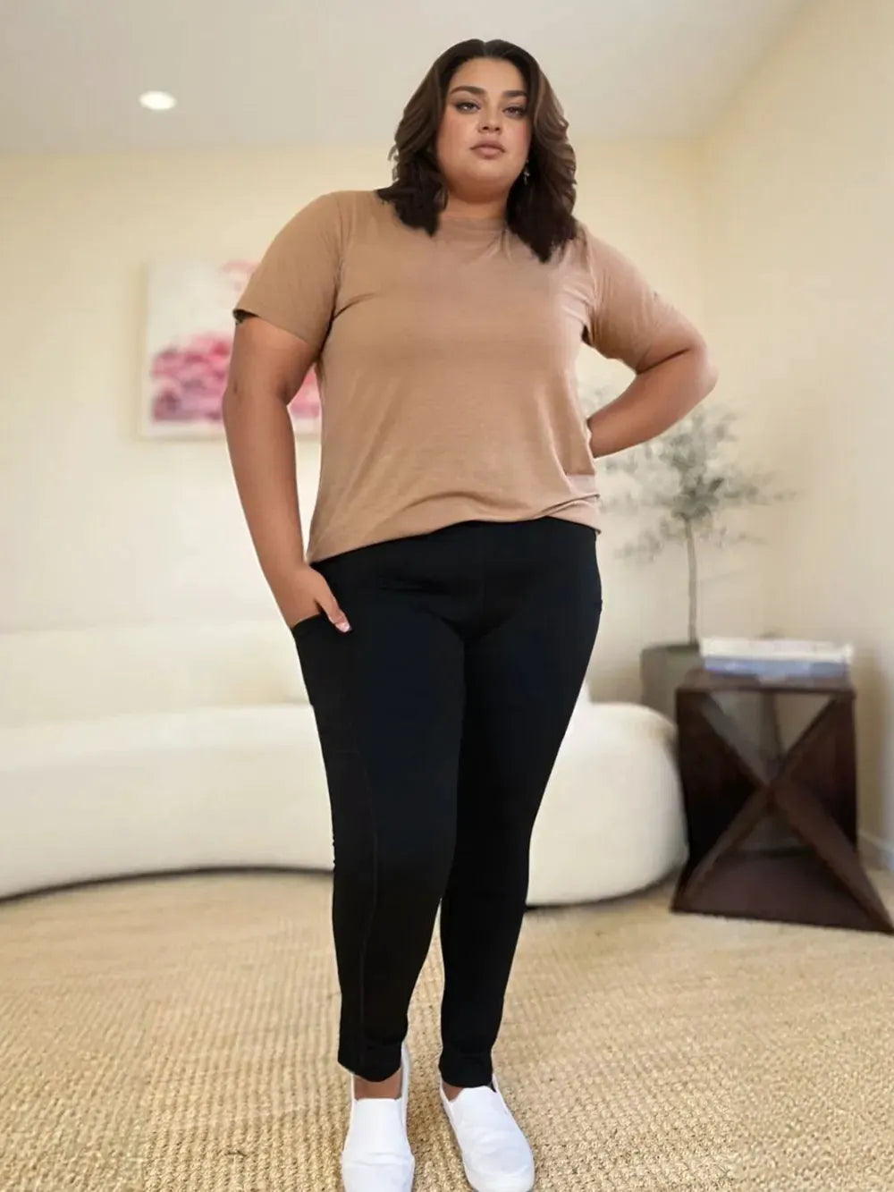 Wide Waistband Sports Leggings by Partner Label