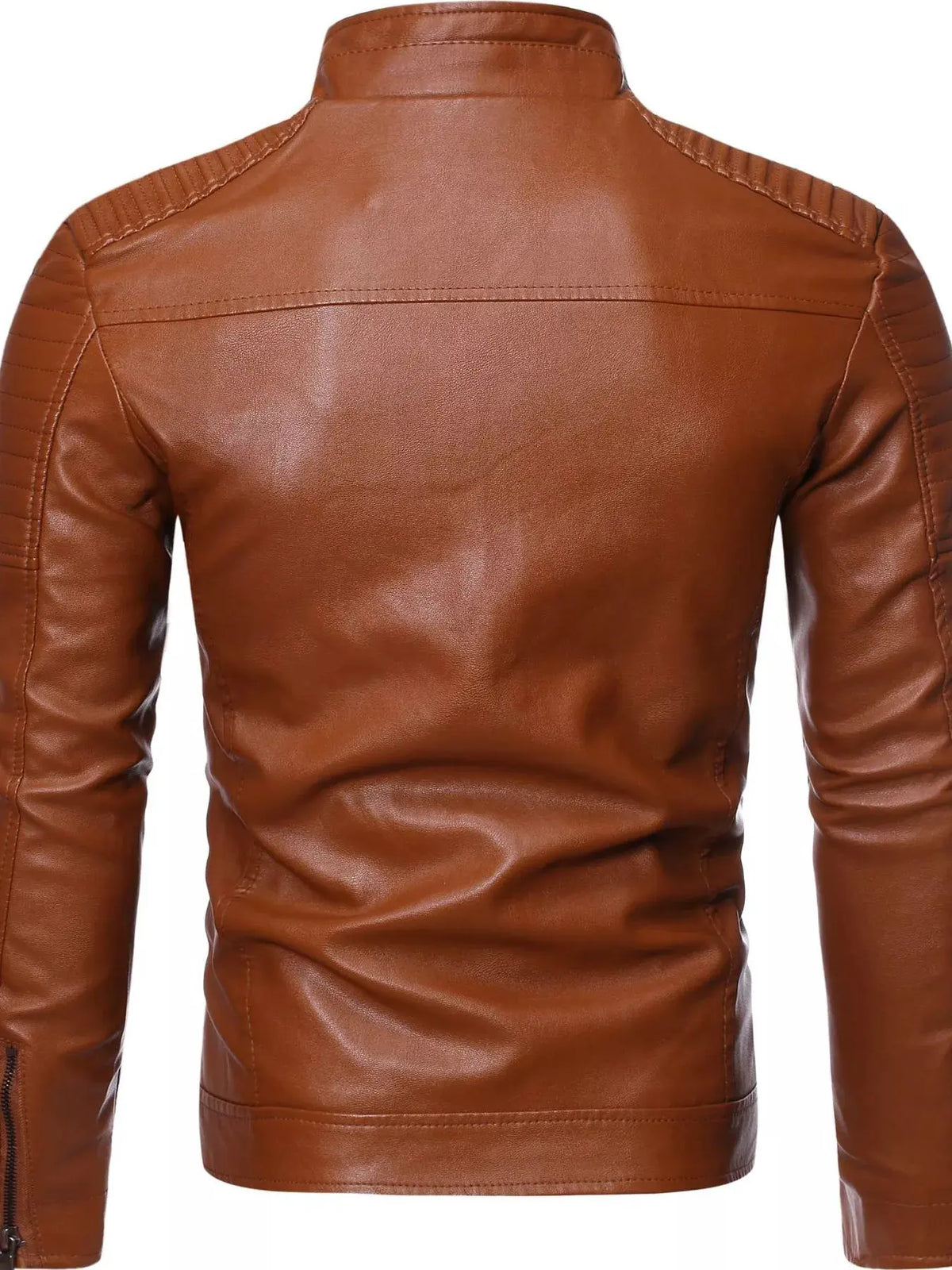 Men's Plus Size Zip Up Motorcycle Jacket by Partner Label